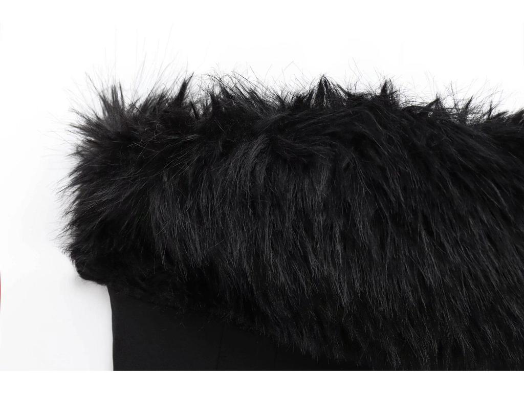 2024 Winter Women's European & American Style Slimming Faux Fur Mid-Length Skirt