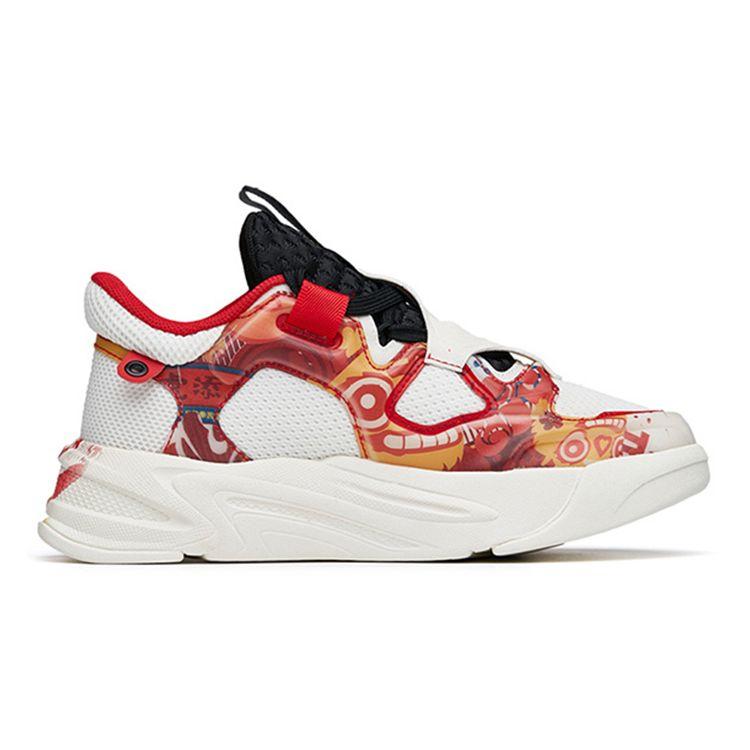 Anta Kids Sports Non-Slip Shock Absorbing Wear-Resistant Casual Shoes Kids Casual Shoes White Red Yellow 312218088-5