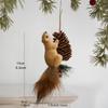 Yousheng Forest Animal Christmas Ornaments Fluffy Faux Fur Squirrel Decor with Hanging Rope 3D Woodland Christmas Tree Decorations
