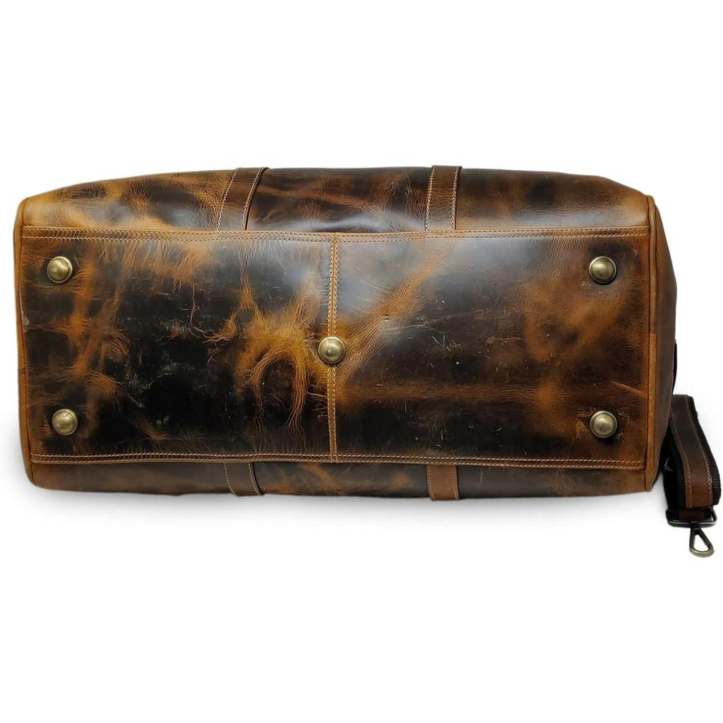 20" Leather Duffle Bag Travel Carry-On Waterproof Luggage Overnight Gym Weekender Bag