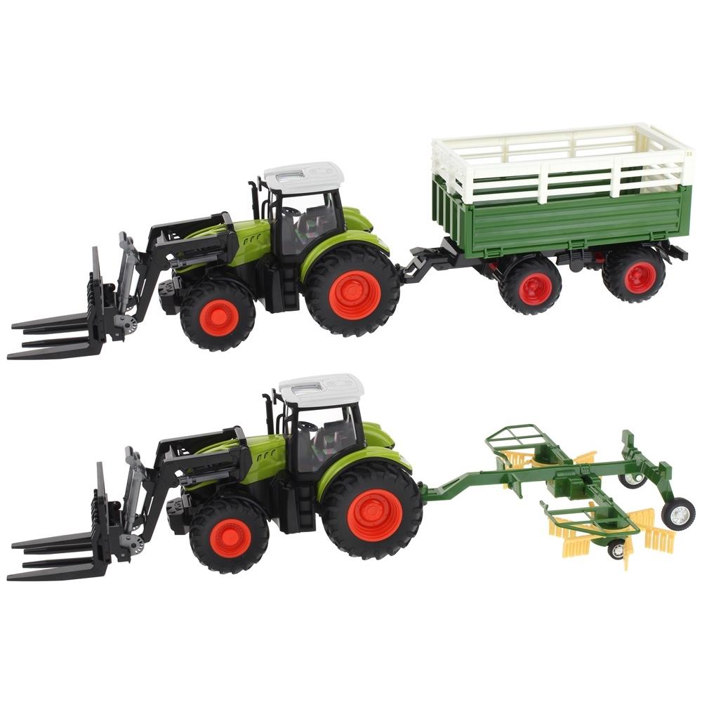 Remote Controlled Tractor Agricultural Machine with Trailer and Rake