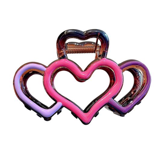 

Hair Claw Hollow Heart Design Back Head Hair Clip Strong Grip Hair Clip Women Hair Styling Tool Hair Accessory фіолетовий