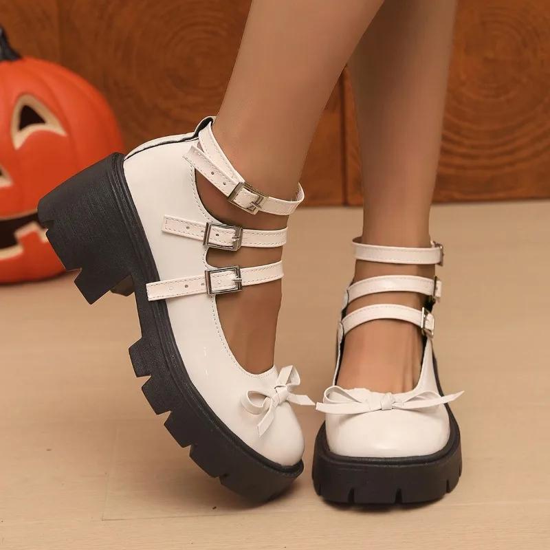 2025 Brand Ladies Shoes Buckle Strap Women's High Heels Butterfly-knot New Dress Plus Size Best Seller Mary Jane Shoes