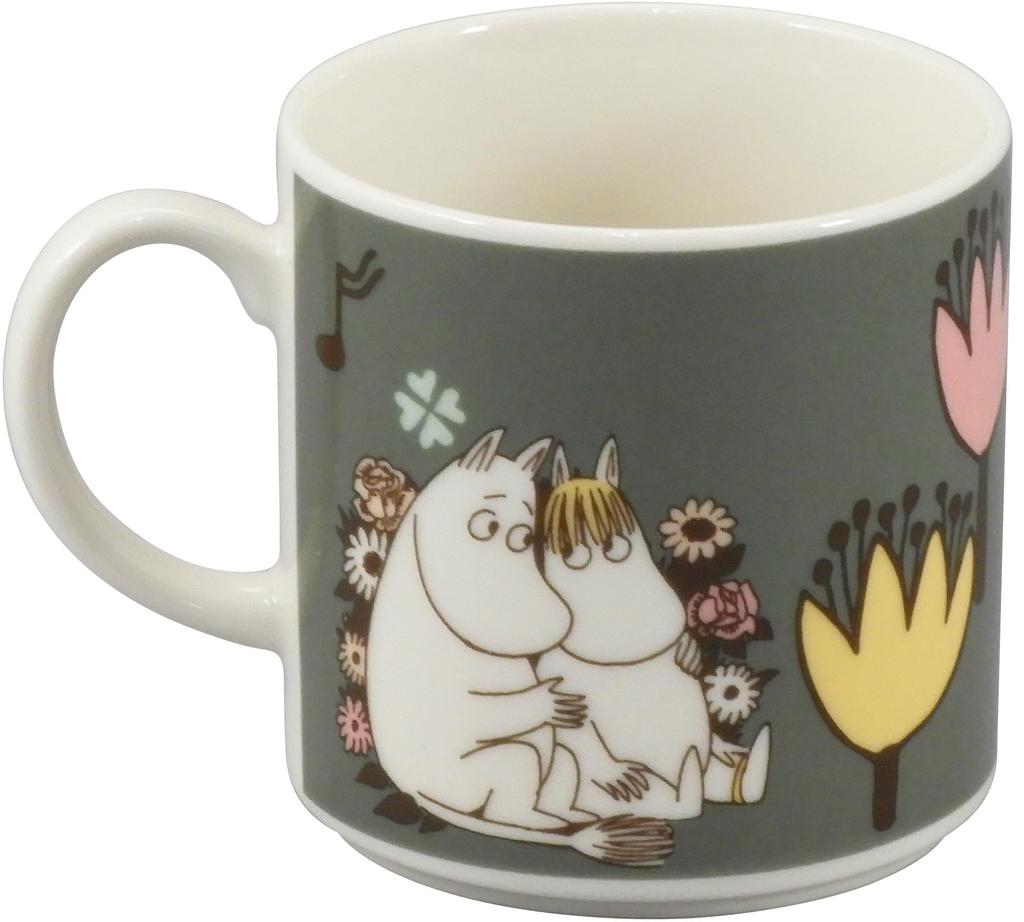 Moomin "Shine On! Kids" Mug, "Thank You Always," Large 350ml, Mother's Day or Father's Day Gift, Gray, MM8302-11