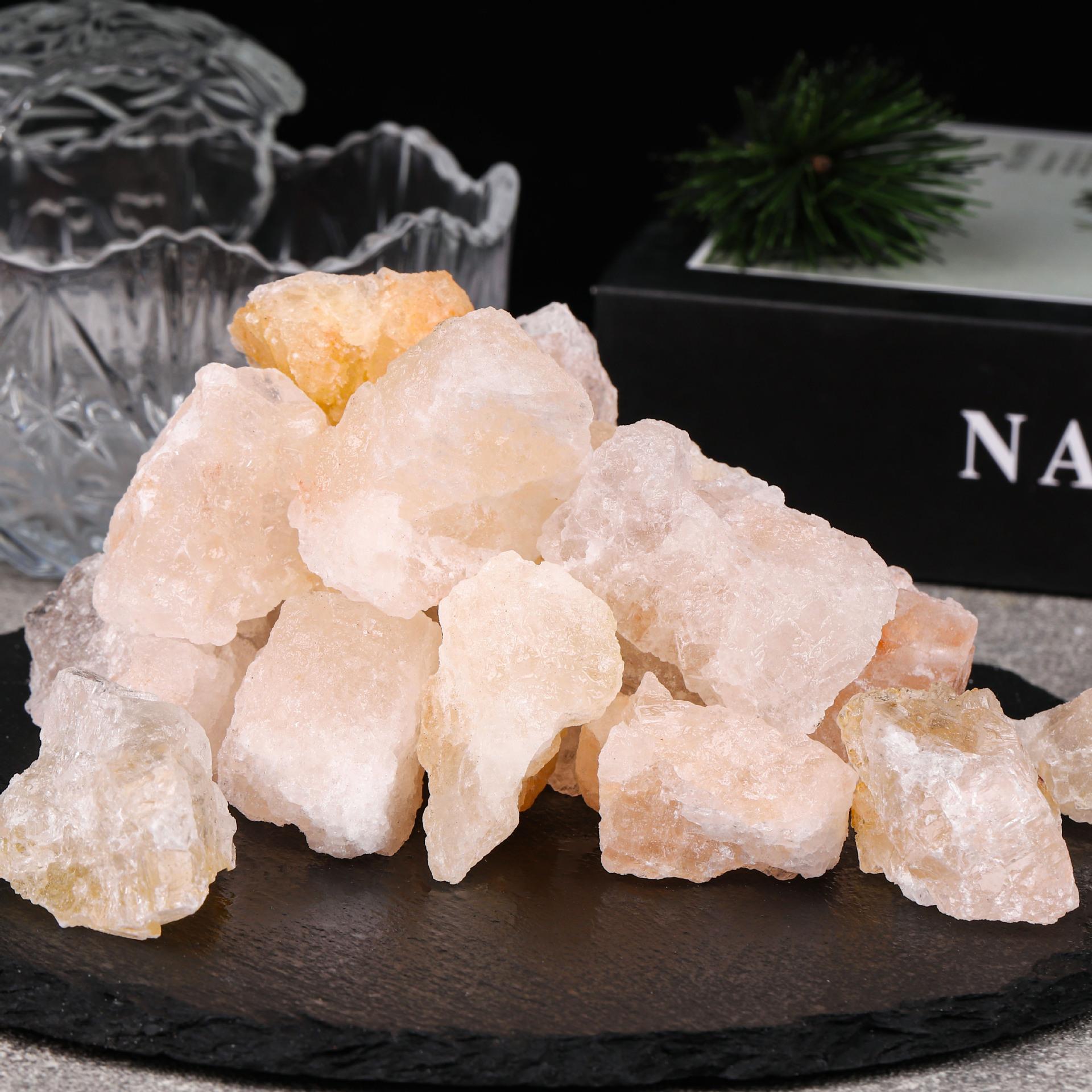 Natural crystal stone, raw stone, fragrance stone, aromatherapy stone, pink white yellow crystal raw material, home and office ornaments 2-3cm 100g