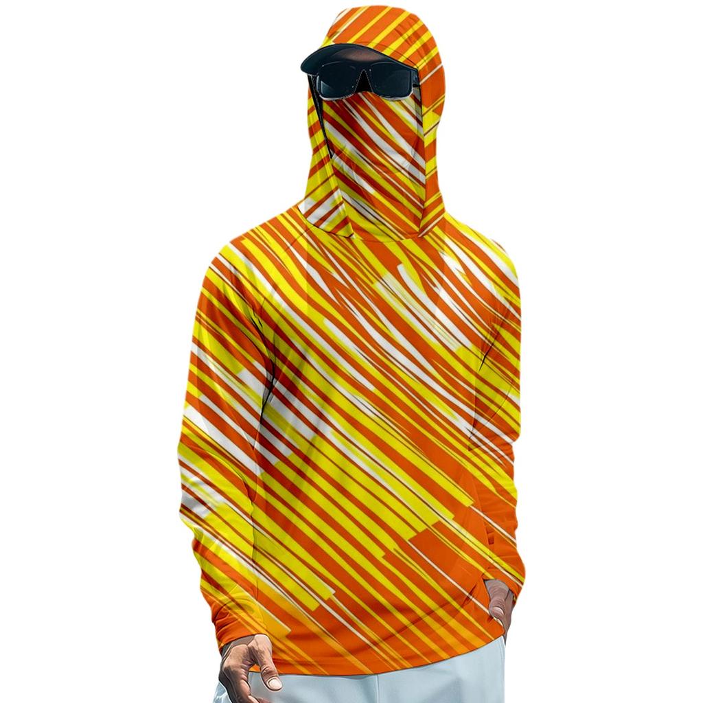 Herren Langarm Sonnen-Hoodie Schnelltrocknendes Angelshirt zum Laufen und Workout