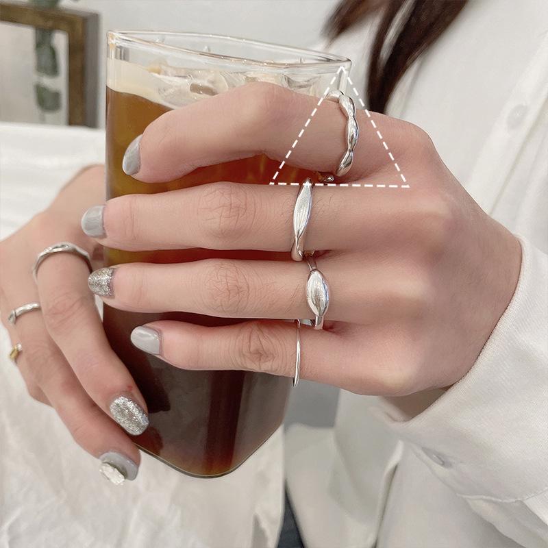 

Винтажное Минималистичное Регулируемое Кольцо из Стерлингового Серебра 925 пробы для Женщин Open Adjustable