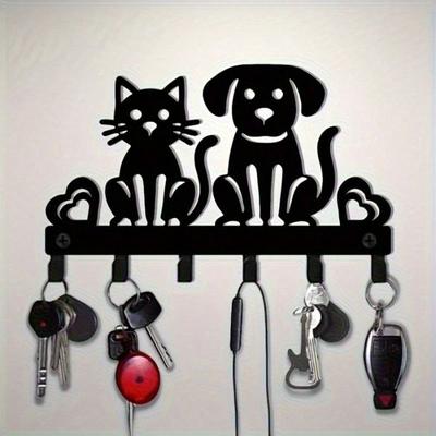 Zwarte Ijzeren Sleutelhouder Wandhaak voor Honden Katten