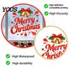 Christmas Party Decorations Merry Static Glass Sticker, Window Decals with Bell PVC Clings Elements, Removable for Home Store Holiday Festive Mirror