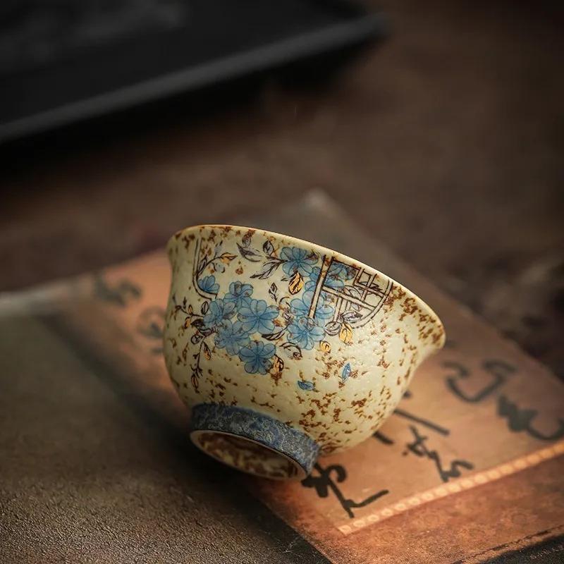 45Ml Handmade Chinese Floral Ceramic Tea Cup Vintage Portable For Personal Meditation Tea Ceremony Home Office Gift