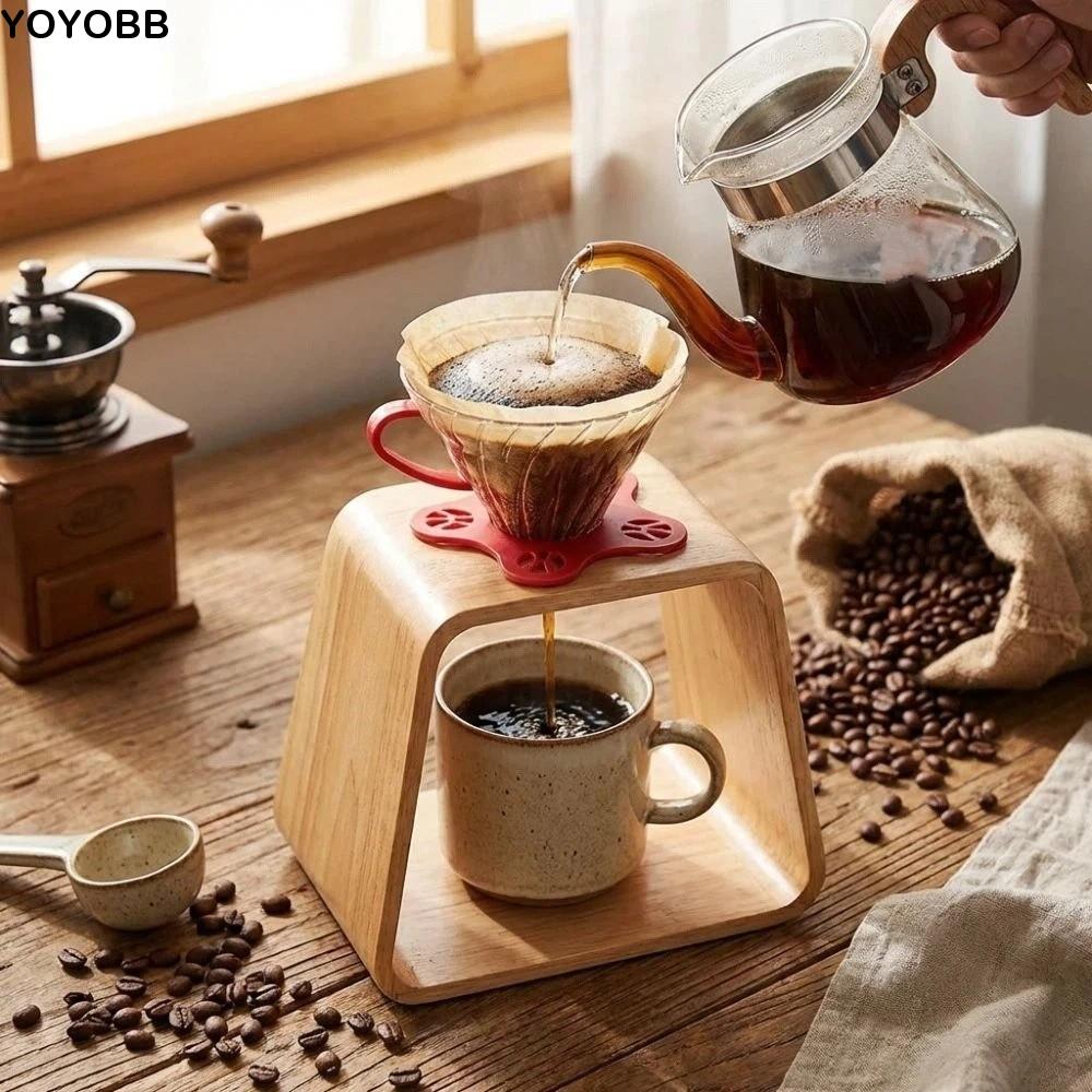 Portable Solid Wood Filter Cup Holder Vintage Coffee Tools Filters Rack Drip Rack Sturdy Coffee Holder Barista Tool