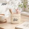 Retro Style Desk Decor Wrinkled Paper Bag Pen Holder with Animal Decor, Resin Soft Atmosphere Organizer & Succulents Planter, Cute Stationery Gift for