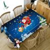 Thicken Cotton Tablecloth Blue Background Santa Claus Snow Pattern Rectangular Round Table Cloth For Wedding Picnic Party