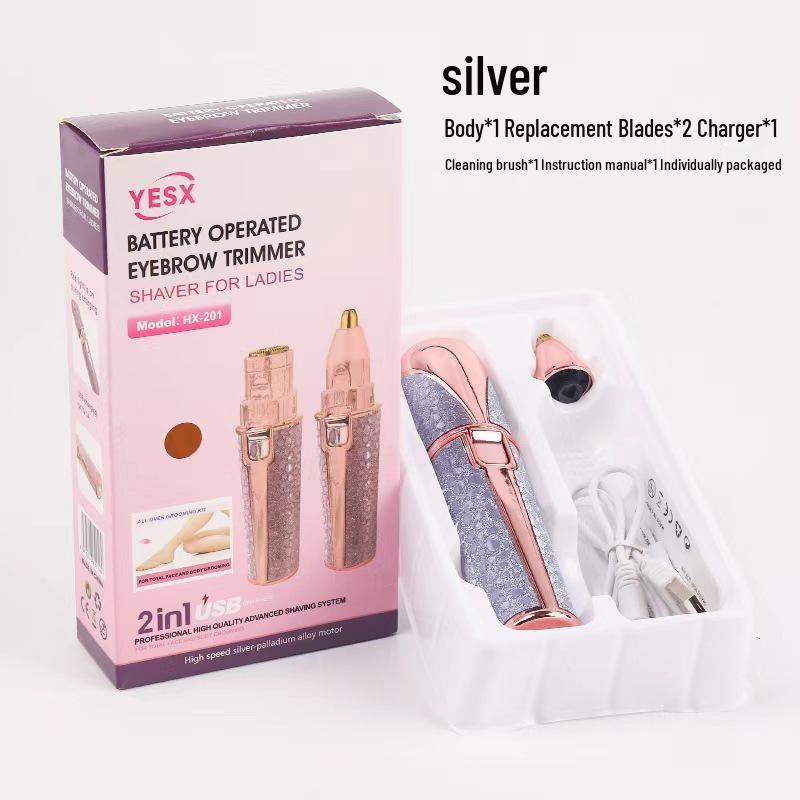 2-in-1 Electric Eyebrow and Hair Trimmer for Men & Women: Portable, Multifunctional Epilator and Shaver