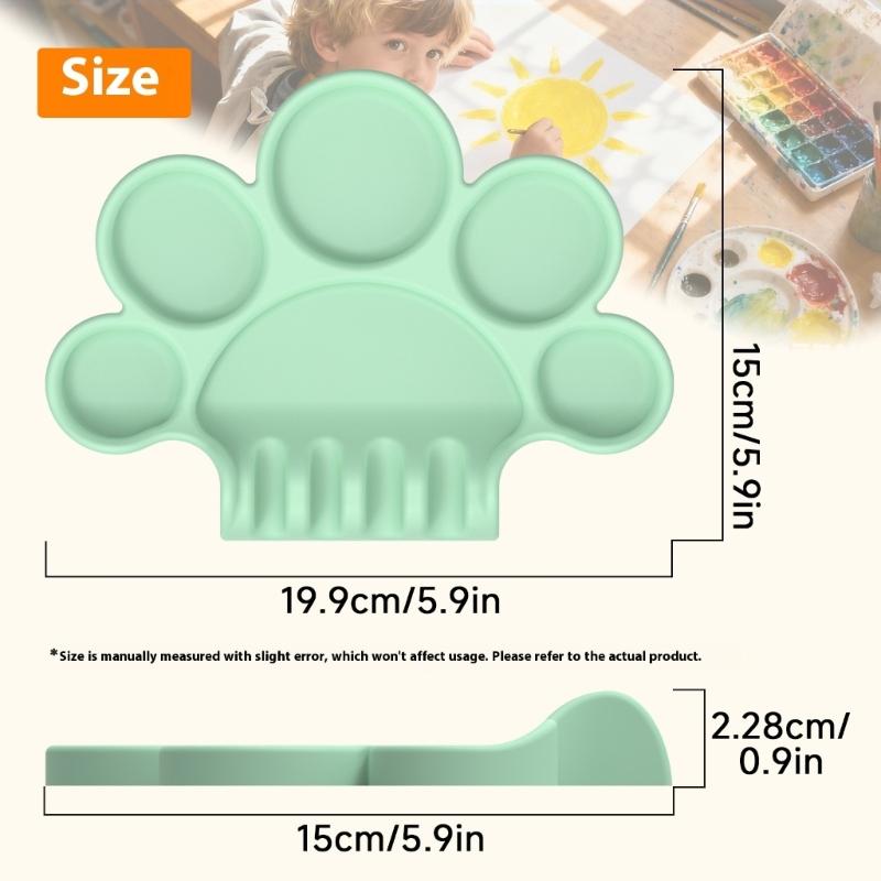 Easy Clean Children's Painting Palette Painting Dish Reusable Silicone Color Mixing Tray Art Tool For Home School Use