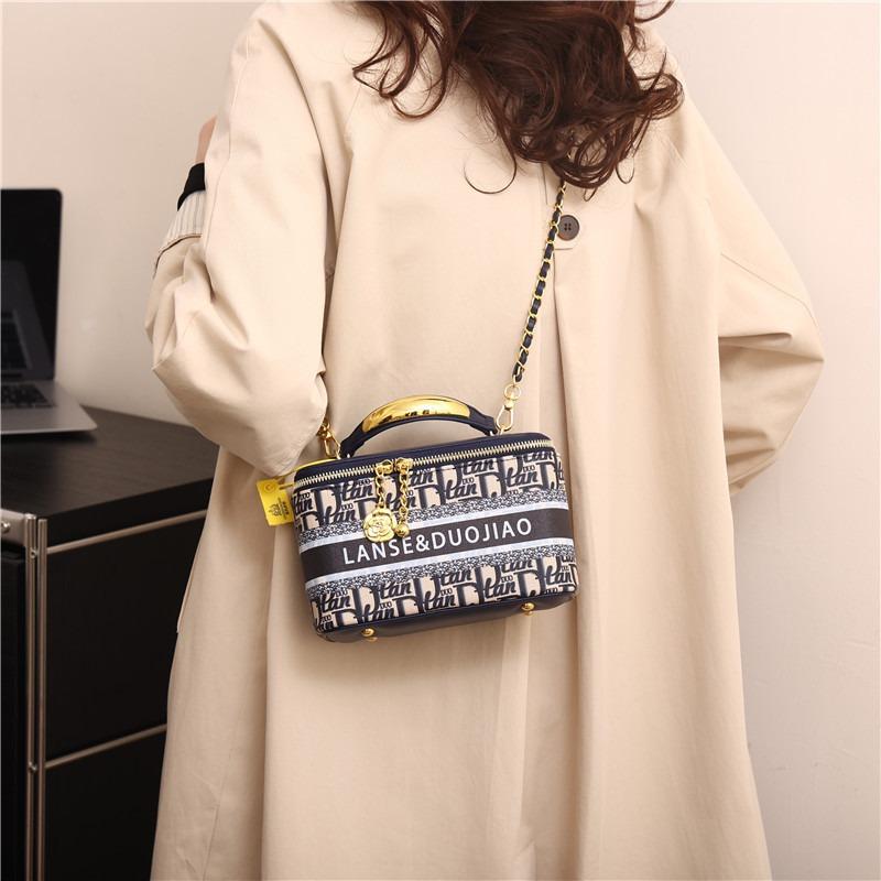 Premium niche design printed box bag women's new commuter shoulder crossbody small square bag