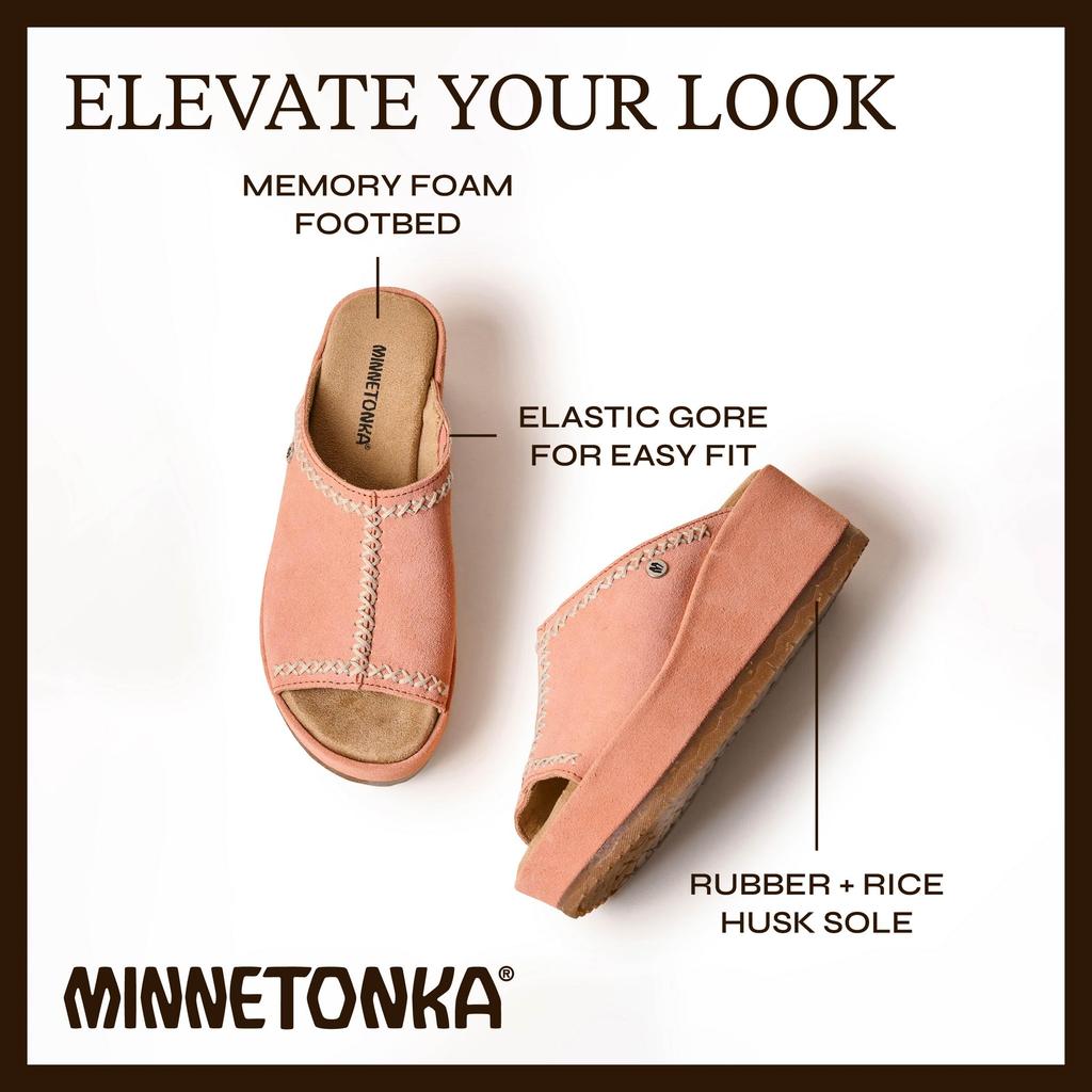 Minnetonka Paislee cm Damskie Sandały, Czarne, 24.0