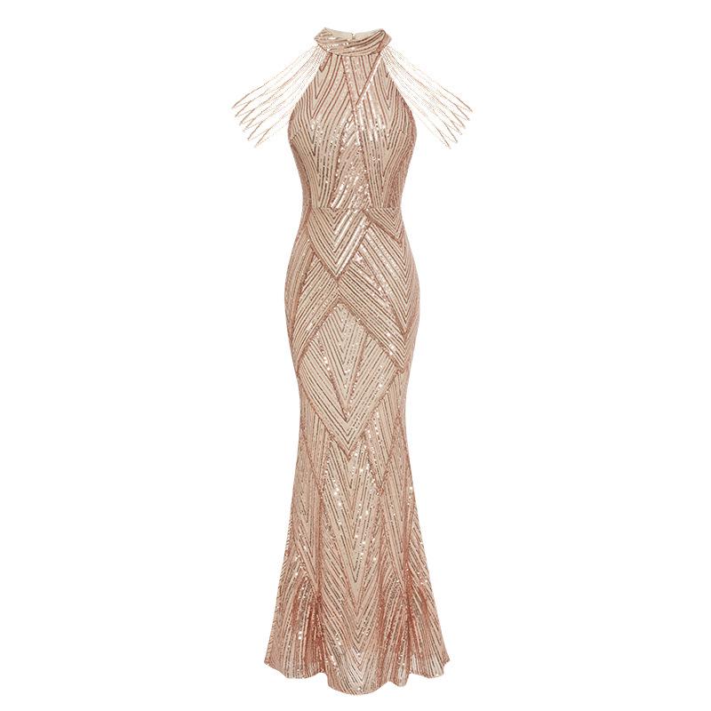 

Elegant White Luxury Evening Gown for Women, Banquet & Event Host, Tassel Mermaid Slim Fit Double Extra Large