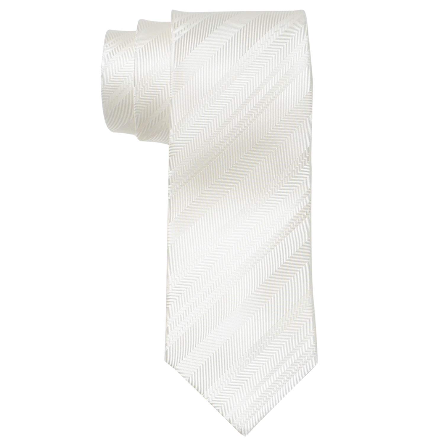 [FORMAL] Formal High-Quality Ceremonial Tie, Made in Japan, 100% Silk, for Weddings, Funerals, and Other Occasions, White-1 Stripe