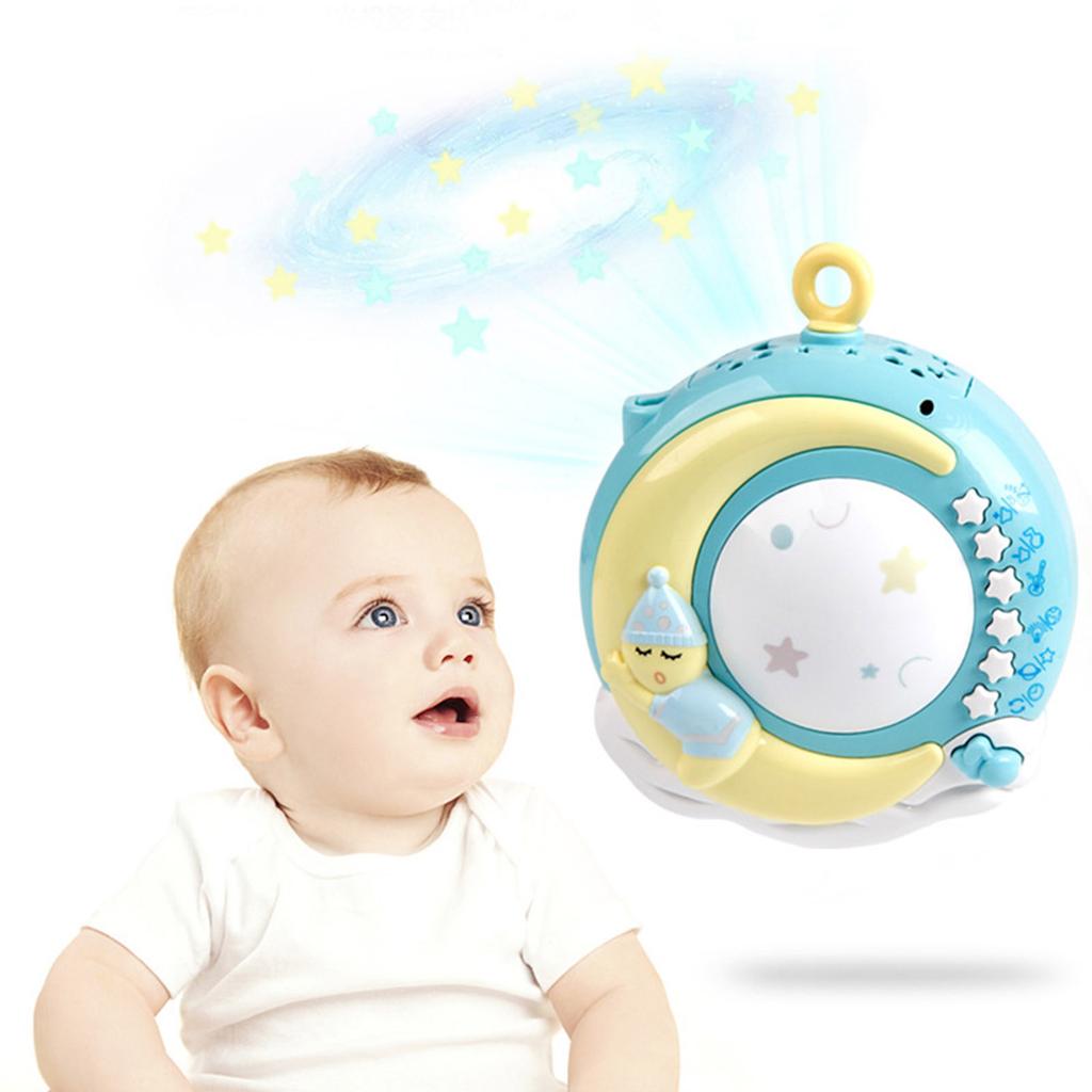 Baby Musikalisches Krippenmobile Hängende Rasseln und Fernbedienungs-Spieluhr mit Musik Nachtlichtern für Junge Mädchen 0-24 Monate