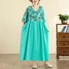 Short Sleeve Plus Size Cotton Vintage Floral Patchwork New In Dresses for Women Casual Loose Long Summer Dress