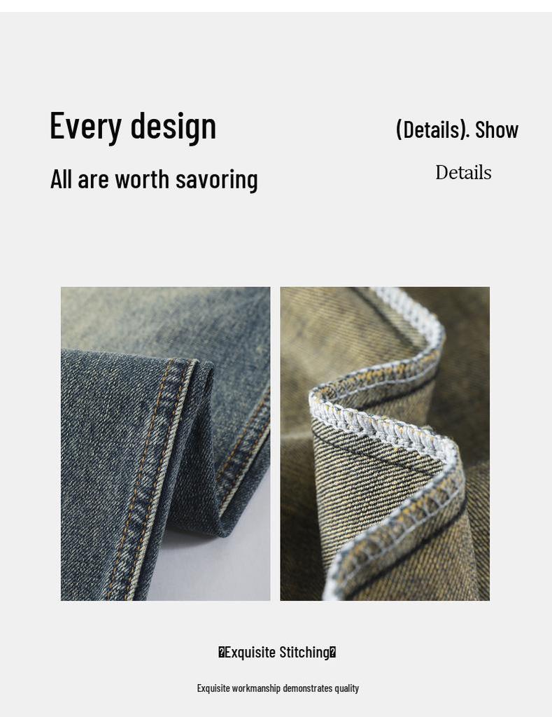 2025 Herbst/Winter Damen Elegante Hüftjeans Amerikanische Weite Gerades Bein Bodenlang Weites Bein