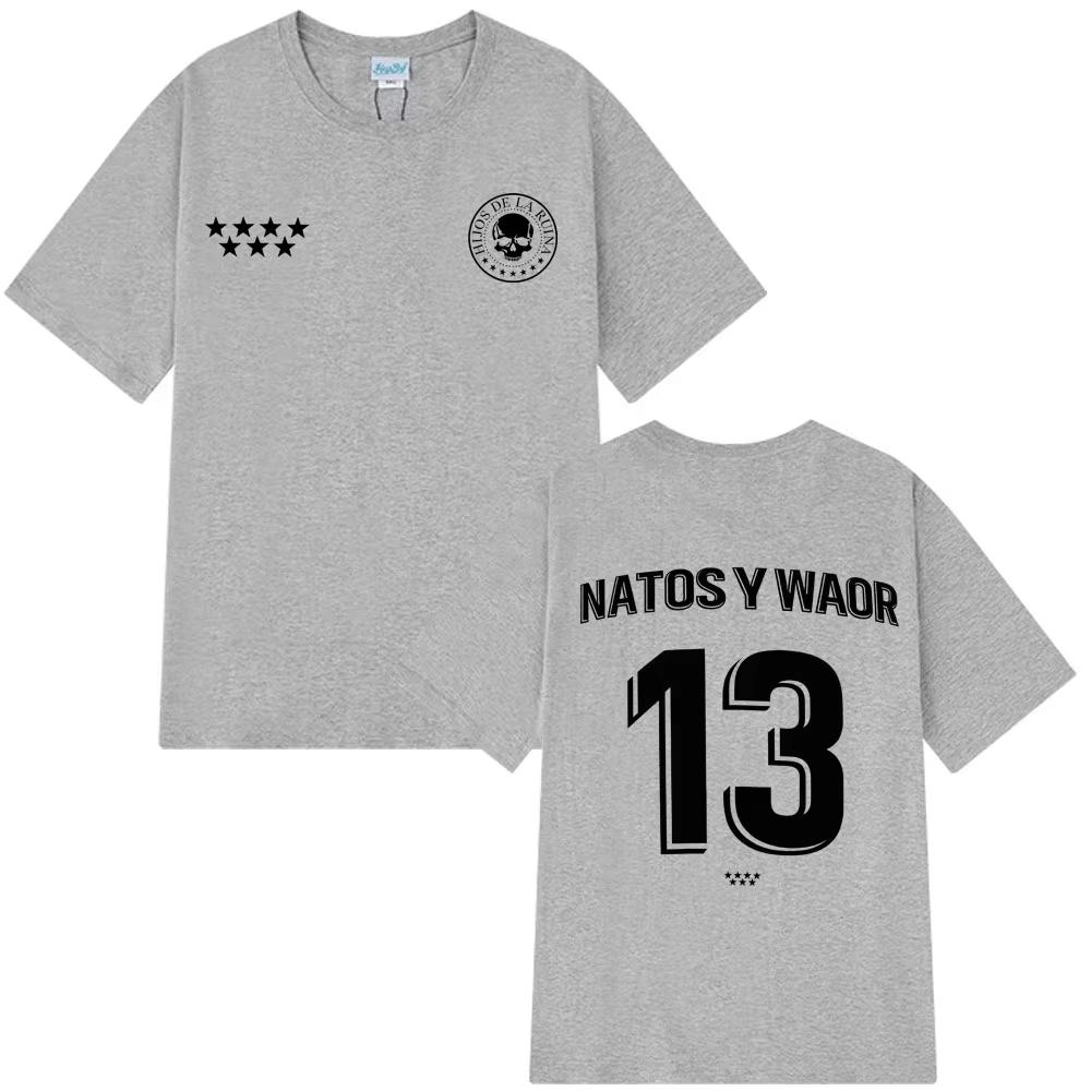 Rapper NATOS WAOR 13 T Shirt Fashion Hip Hop Vintage T Shirt Mens Women Clothing pure Cotton Summer Tshirt Streetwear Top