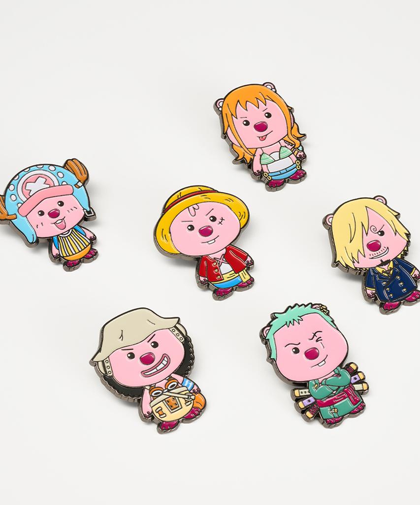 Zanmangloopy Zanman Luffy X One Piece Metal Pin Badge Set