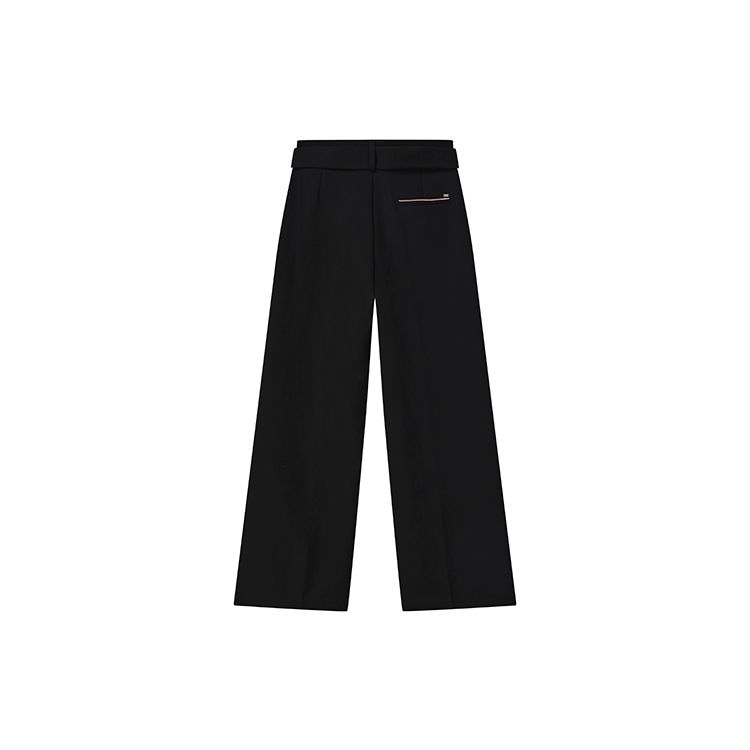 FILA Solid Color Logo Wide Leg Woven Casual Suit Pants Women pants Black F11W231803F-BK