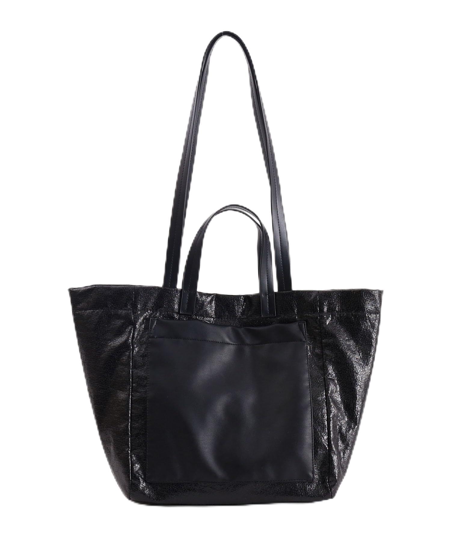 

Nananoel Women s Lia Metallic Big Pocket Double-Handle Tote Bag, A4 Size, Black (2413311012)