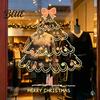 Festival Atmosphere Decors Christmas Tree Window Sticker, Simple Line Static Cling Decal, Waterproof Festive Stickers Removable PVC Decal for Holiday