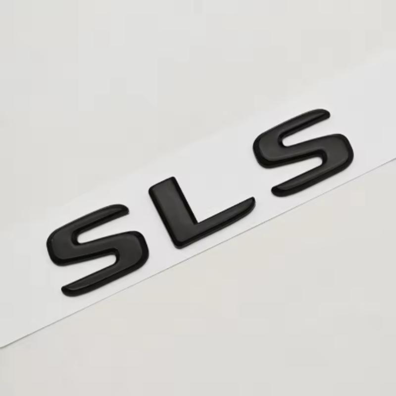 For Mercedes Benz 3D ABS Car Letters Logo SLS Badge Rear Trunk Emblem Decals For Mercedes Benz SLS C197 R197 Tail Marking Accessories