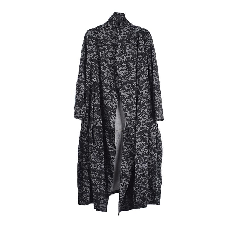 

XITAO винтажный свободный женский плащ с принтом DMJ2232 One Size чёрный