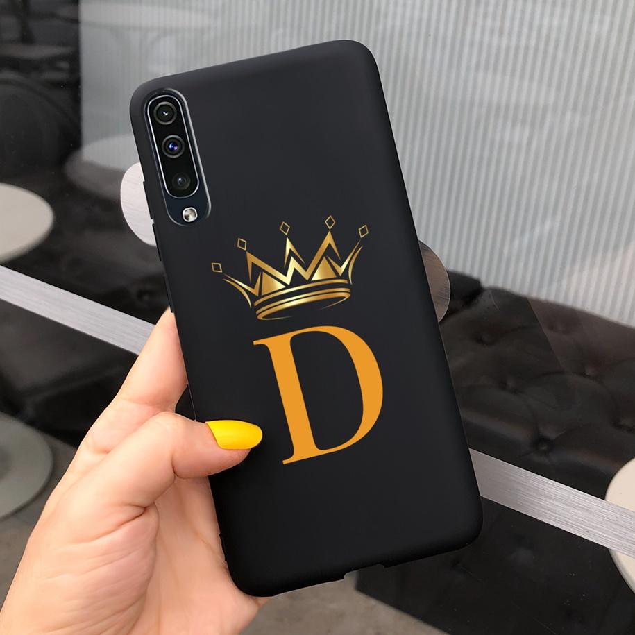 For Samsung Galaxy A50 A50S A30S Case Silicone Letters Crown Back Cover Phone Cases For Samsung A50 A 50 30 S A307F A507F Fundas