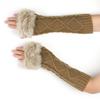 Furry Knitted Sleeves Gloves Crochet Knitting Arm Warmers  Women Clothing Accessories