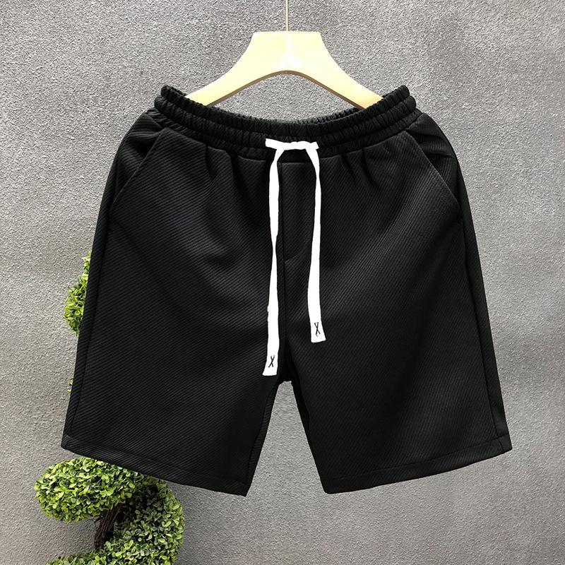 Men's Versatile White Summer Beach Shorts - Trendy Solid Color Loose Fit Sports Pants