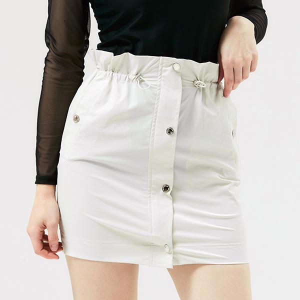 HENRY STUART Women'S H-Line Button Skirt Cream