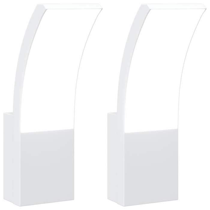 VidaXL Appliques murales LED d'extérieur 2 pcs blanc, éclairage mural LED d'extérieur, lampe murale de jardin, applique 4006265