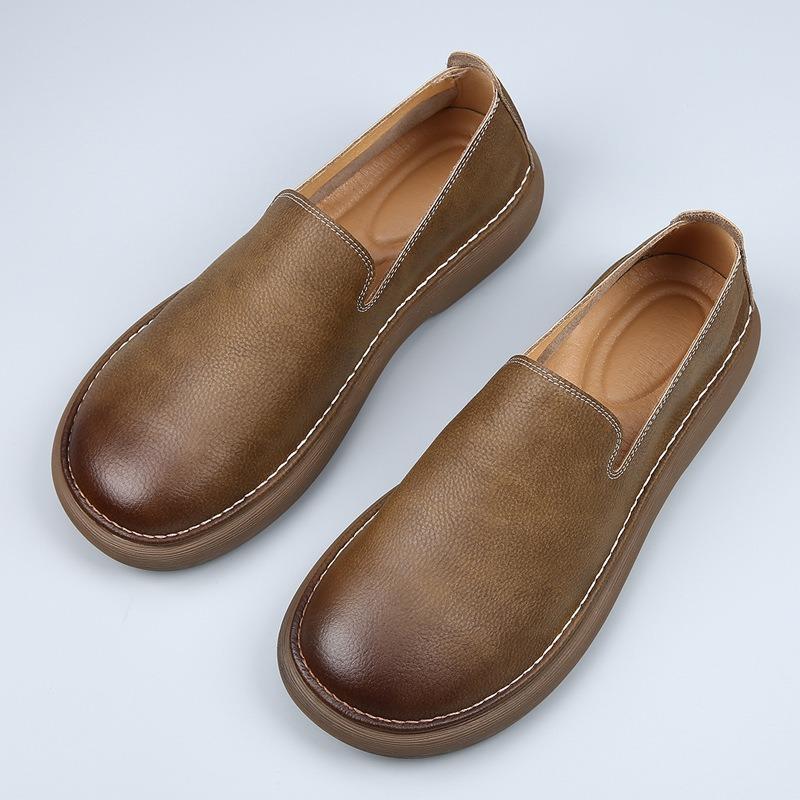 Frühling neue Herrenschuhe atmungsaktiv ein Pedal faule lässige Lederschuhe Herren Retro Trend vielseitig