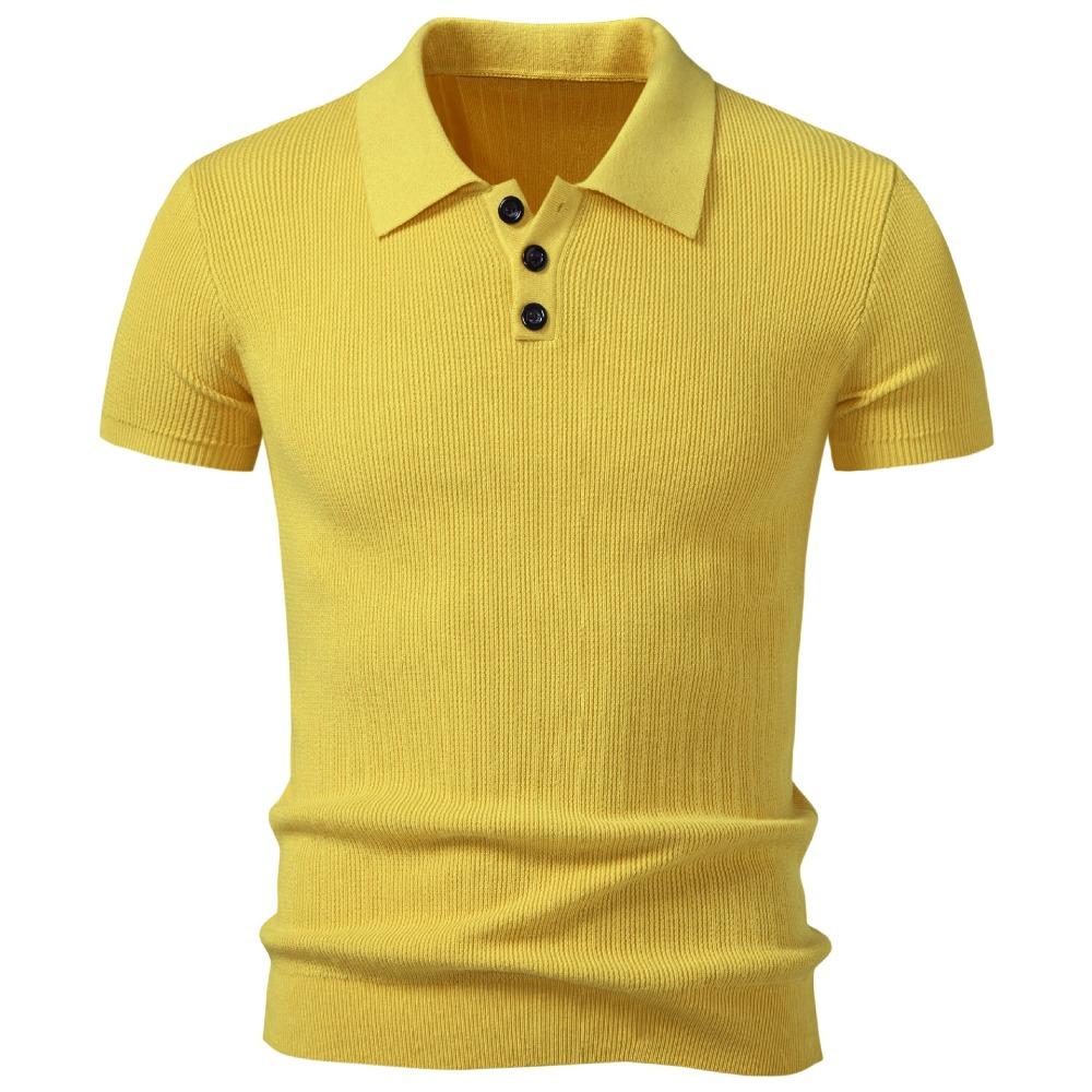 Men's Collared Short-sleeved Knitted T-shirt