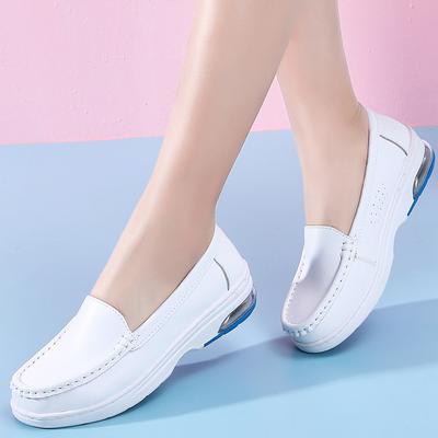 Four Seasons New White Nurse Shoes Comfortable Slope Heel Soft Bottom Korean Edition Work Shoes