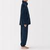 MUJI Men's Anti-Static Wearable Blanket, Stand-Up Collar Long Sleeve Pajamas, Dark Navy, Size XL (FB0ZBA5A)