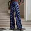 Women's Vintage Polka Dot Wide Leg Pants High Waist Loose Fit Casual Trousers with Pockets Suitable for Daily Wear and Office