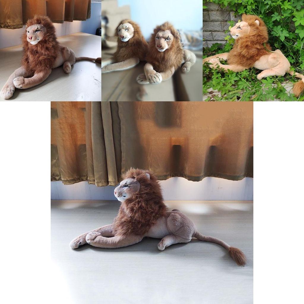 Vivid Lion Plush Soft Cuddly Huge Stuffed Animal Delightful Jungle Doll For Kids