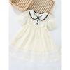 In-Stock Summer Girls' School-Style Dress, Foreign Trade Children's Off-White Dress, Mesh Princess Dress, Stylish Baby Dress