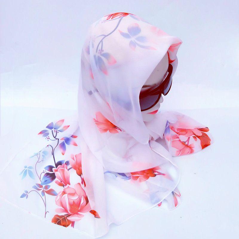 Skjerf for middelaldrende kvinner sommer tynt firkantet skjerf solkrem sjal fasjonable sjal for kvinner