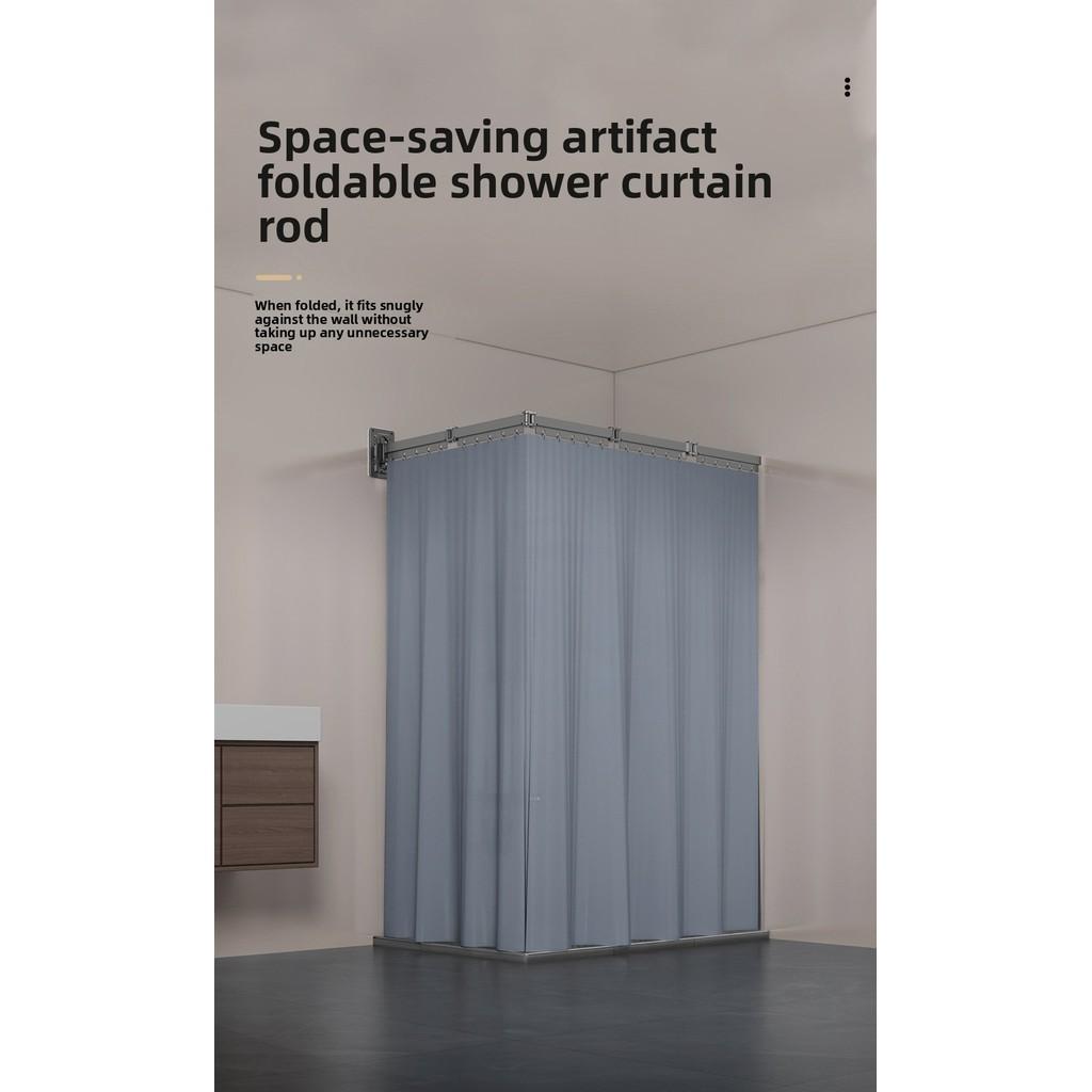 Opvouwbare Badkamer Divider Zonder Boren Waterdicht Nat-Droog Scheiding Douchegordijn Legering Rail Douche Afscheiding Benodigdheden