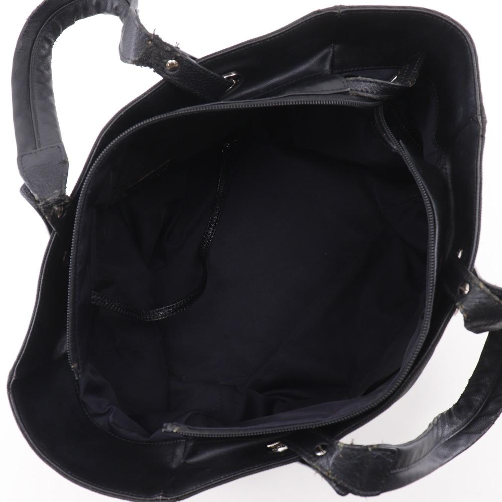 CHANEL Paris Biarritz Tote MM Handbag A34209 black PVC Women Used