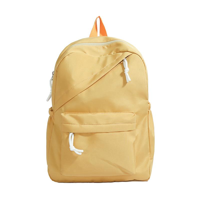 Schoolbag simple casual large capacity backpack fashion double backpack solid color college student schoolbag travel backpack