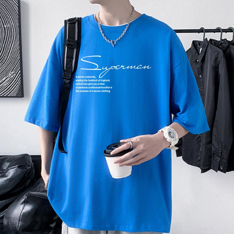 Men's Oversized Drop Shoulder T-Shirt 100% Cotton Streetwear Loose Tee